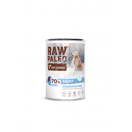 Raw Paleo Adult Cod konservai šunims su menke